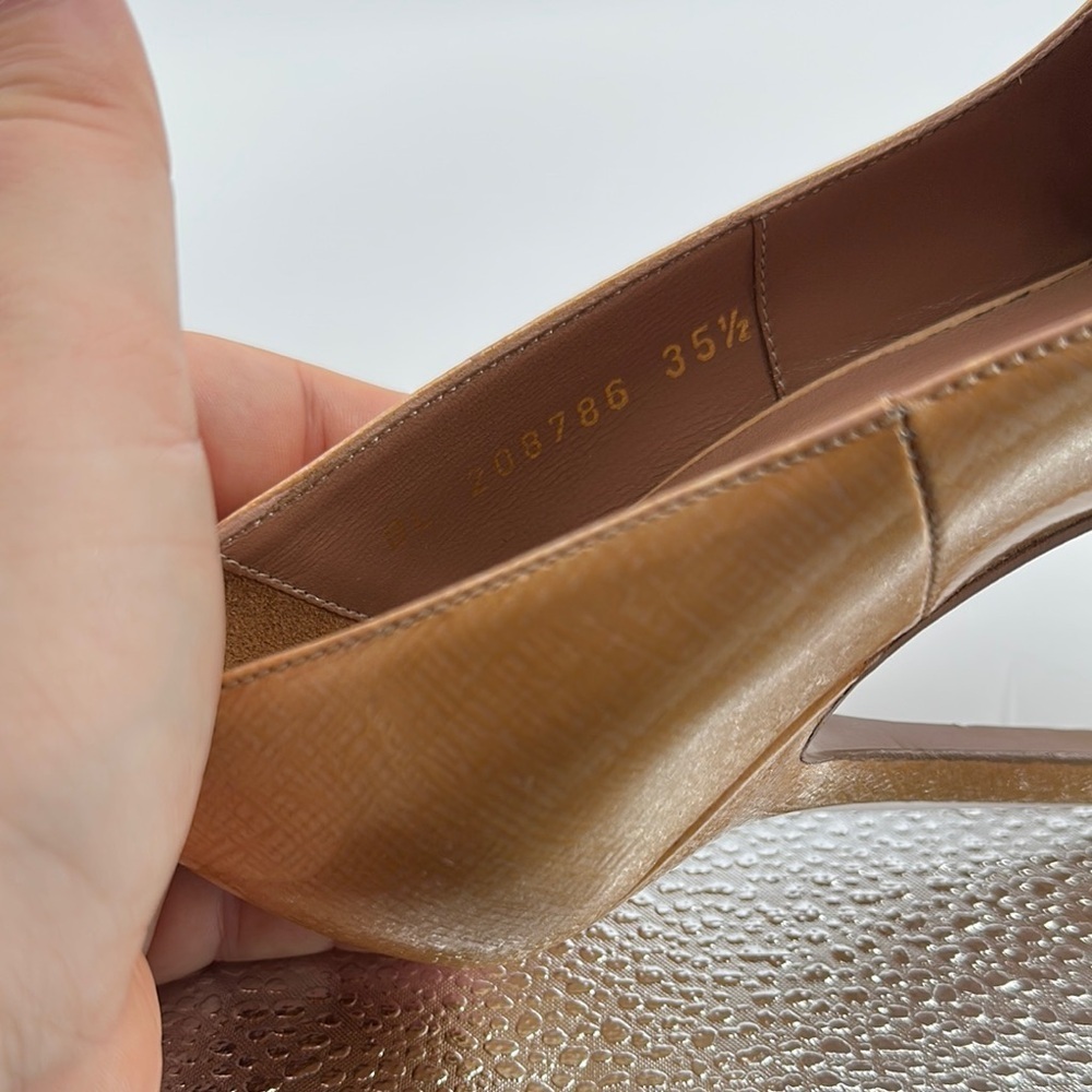 Yves Saint Laurent Tan Stiletto Heels with Platform Size 35.5 - Picture 10 of 13
